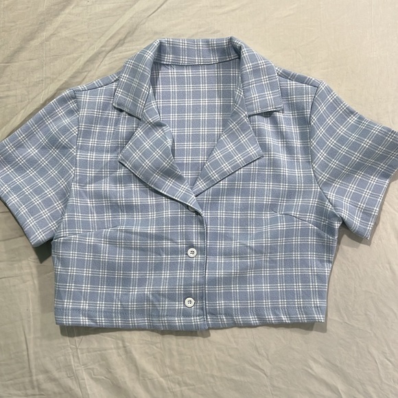 Blue plaid vivian shirt - Picture 3 of 9